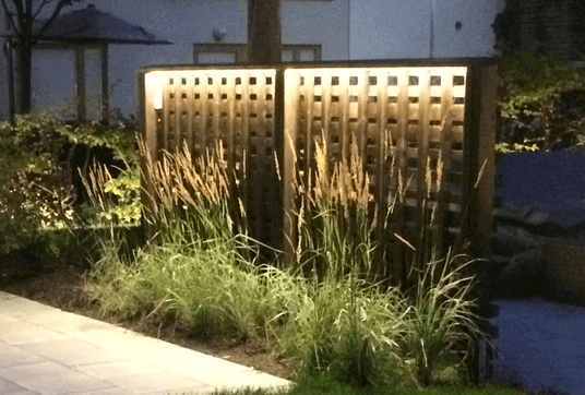 Picture of a illuminated garden fence