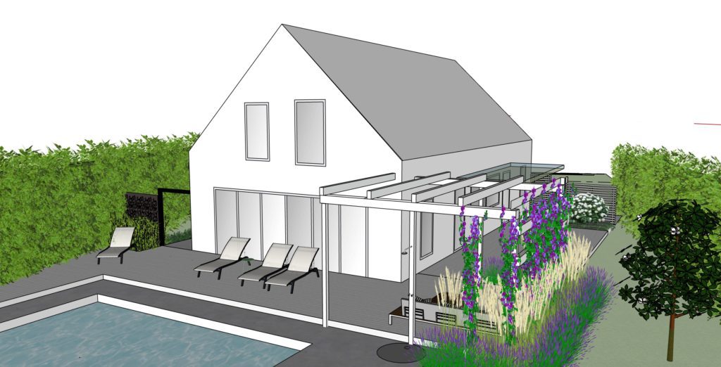 Trädgårdsdesign poolmiljö
